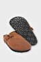 Unisex Buckle Detailed Cork Anatomical Sole Slippers Cinnamon - 6
