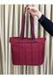Large Volume Quilted Handle Bag Red - 4
