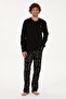 Men's Crew Neck Long Sleeve Pajama Set S26930 with Pocket