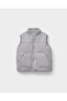 Hei Unisex Gray Water Repellent Half Turtleneck Zippered Puffer Vest - 2