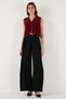 Buttoned Pleat Detail Wide Leg High Waist Wide Leg Pants Pants 68351133