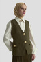 Pleated Skirt and Vest Set-25Kt643 - 3