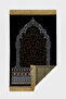 Kaaba Patterned Velvet Luxury Prayer Rug - Black |   Soft Textured, Non-Slip Based Prayer Mat - 2