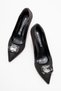 Diamond Stone Women's Stiletto Shoes Black - 6
