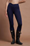Moss V Navy Blue Seamless Scrunch Butt Lifting Sports Leggings