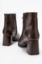 Women's Heeled Boots Brown Leather - 3