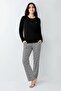 Buttoned Collar Modal Cotton Long Sleeve Women's Plus Size Pajama Set