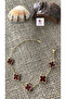 Burgundy Steel Zircon Clover Bracelet
