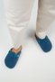 Suzen Teddy Women's Furry Genuine Leather Belt Buckle Night Blue Slippers - 7