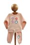 Powder Pink Rope Detailed 2-Piece Girls' Bottom - Top Tracksuit Set