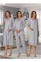 Women's Gray Special Design Lace Cotton Maternity Pajama Set Nightgown Set (Effortt) - 3