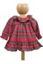 Red Cashmere Coat and Plaid New Year Dress 2-Piece Baby Girl Bottom-Top Set - 2