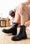 Stretch Ankle High Shiny Leather Non-Slip Sole Orthopedic Women's Stylish Boots&Bootie - 4