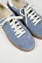Palminteri 2 Men's Genuine Leather Lace-Up Blue-Ecru Sneakers - 4