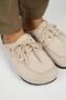 Karis Women's Genuine Leather Lace-Up Sabo Beige Slippers - 4