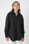 Women's Black 100% Cotton Oversize Tunic Shirt 30017 - 3
