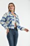 Plaid Pocket Detailed Crop Lumberjack Short Shirt - 4