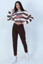 A153641 Women's Mom Fit Jean Brown High Waist Jeans Skinny Leg Denim Pants - 4