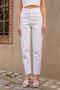 By-5573 Icon Off-White Jean High Waist Mom Jeans Skinny Leg Denim Trousers