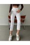 A129973 High-Waisted White Mom Jean High Waist Jeans Skinny Leg Denim Pants - 3