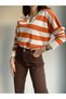 A187013 High Waist Mom Women's Jeans Brown Jeans Slim Fit Jeans - 2