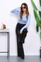 Baby Blue V-Neck Modal Blouse - 2