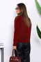 Burgundy Single Button Angora Soft Cardigan - 3