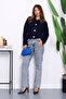 Navy Blue Thessaloniki Braided Short Knit Cardigan - 2