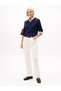 Wool Cashmere Blended Hair Braided V-Neck Long Sleeve Women's Navy Blue Sweater Ww0Ww464170Z0 - 2