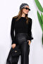 Black Crew Neck Modal Blouse - 3