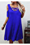 Low-Cut Lace Detail Viscose Fabric Dress