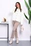 Cream Buttoned Glitter Angora Soft Knit Cardigan - 2