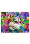 Tablou cap caine fundal abstract, cod 1888 - 2