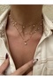 Pearl Detail Triple Steel Necklace Set
