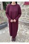 Triko Elbise-Bordo - STD - 3