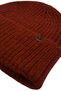 Brick Red Unisex Beanie Woolen Brick Red Soft Folded Ribbed Knit Beanie - 3