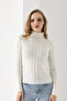 High Neck Slim Fit Bodysuit, Ribbed Knit Sweater, High Neck Slim Fit Sweater. - 7