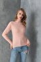 High Neck Slim Fit Bodysuit, Ribbed Knit Sweater, High Neck Slim Fit Sweater. - 3