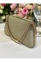 Rosegold Color Stone Pearl Detailed Chain Handle Women's Evening Dress Bag - 4
