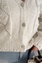 Women's Beige Openwork Stone Buttoned Crop Knit Cardigan - 4