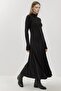 Textured Half Turtleneck Long Dress Busem Collection - 2