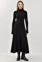 Textured Half Turtleneck Long Dress Busem Collection
