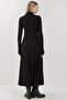 Textured Half Turtleneck Long Dress Busem Collection - 3