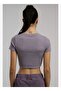 Ever Relaxed Rib Plum Women's Crop T-Shirt - 5