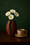 Coffee Corner Decorative Bean Vase |   Modern Abstract Design |   Matte Brown Home & Office Decor