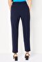Women Regular Fit Brand Logo Straight Leg Pants, Navy - 4