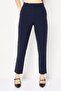 Women Regular Fit Brand Logo Straight Leg Pants, Navy
