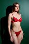 Lacy Red Underwire Bra Set - 3