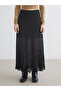 Xside Black Elastic Waist A-Line Lace Skirt - 2