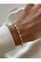 Steel Imported Gold Stone Drop Bracelet